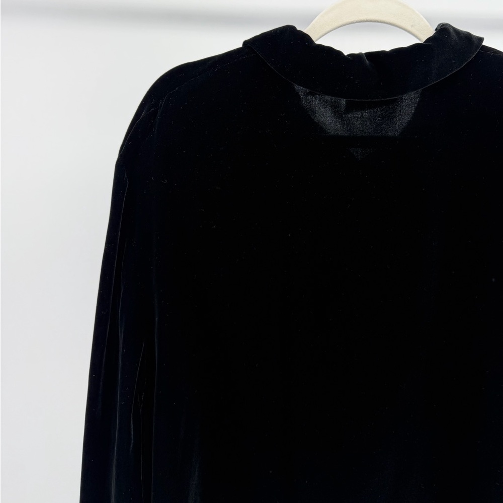 Vintage Liz Claiborne Black Silk Blend Velvet Button-Down Tunic Top, Women's 2X - Picture 5 of 6